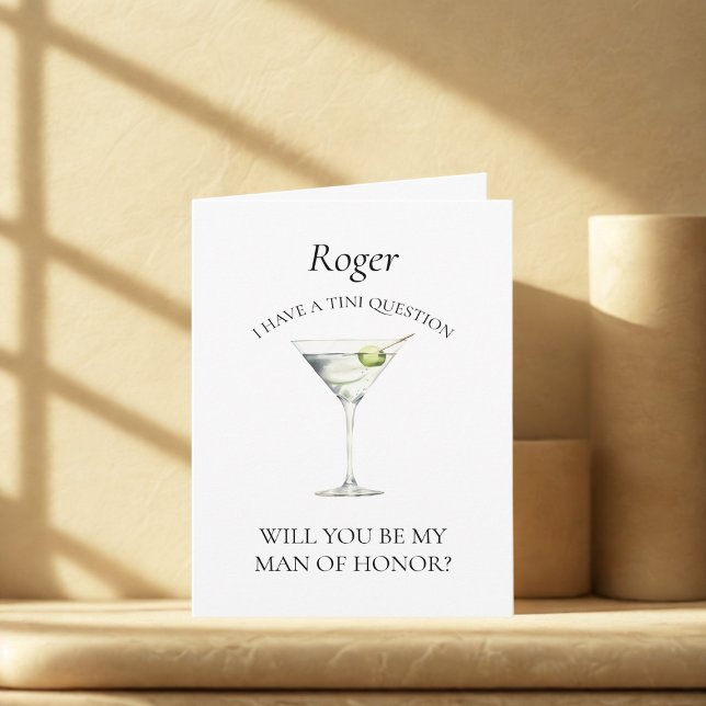Trendy Martini Will You Be My Man of Honour Card (Creator Uploaded)