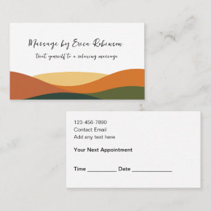 Trendy Massage Appointment Reminder Business Cards