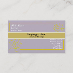 Trendy Mauve And Gold Business Card Template