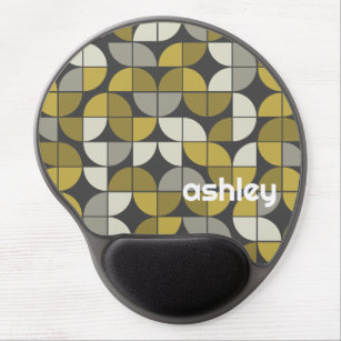 Trendy MCM Half Moon Pattern - gold - custom name Gel Mouse Pad