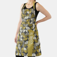 Trendy MCM Half Moon Pattern with gold name block