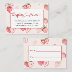 Trendy Meadow Strawberry Books for Baby Shower Enclosure Card