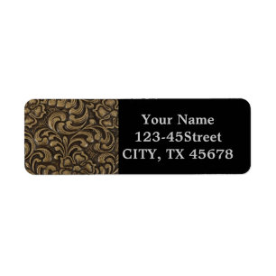 trendy mediaeval renaissance pattern bronze floral return address label