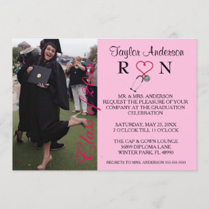 Trendy Medical RN School Graduation Announcement
