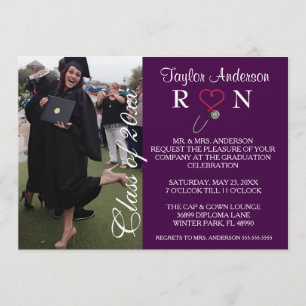 Trendy Medical RN School Graduation Announcement