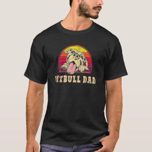 Trendy Mens Pitbull Dad Vintage Smiling Pitbull Fa T-Shirt