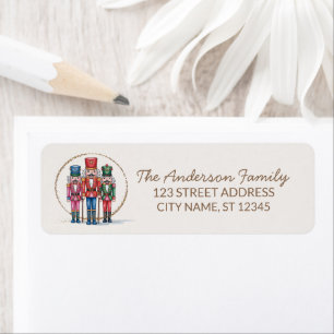 Trendy Merry Christmas Nutcracker Return Address Label