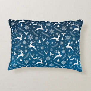Trendy Merry Christmas Reindeer Pattern Decorative Cushion