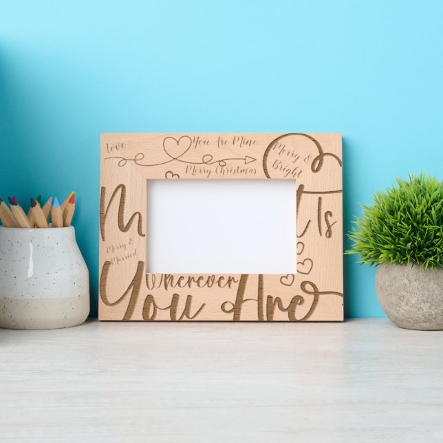 Trendy Merry Christmas You Are Mine Etched Frames (Front)
