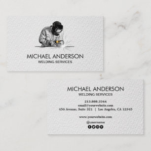 Trendy Metal Welding Fabrication Contractor Welder Business Card