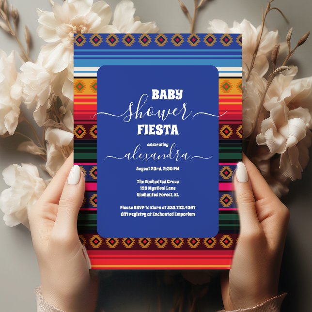 Trendy Mexican Floral Fiesta Girl Baby Shower Invitation (Creator Uploaded)