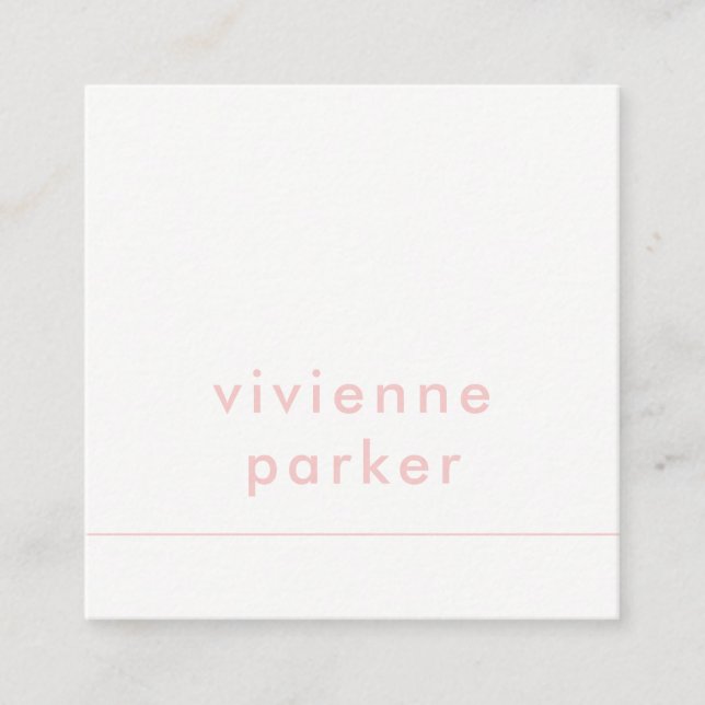 Trendy Millennial Pink | Social Media Networking Square Business Card (Front)