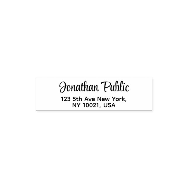Trendy Minimal Calligraphy Name Return Address Self-inking Stamp (Design)