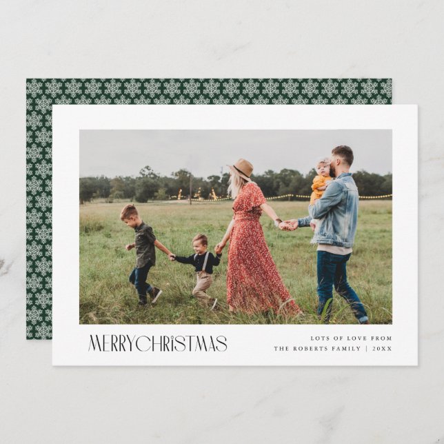 trendy minimal merry christmas card (Front/Back)