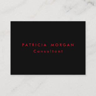 Trendy Minimalist Black Red Professional Business Card