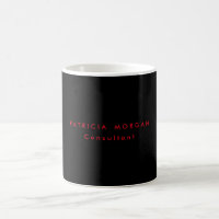Trendy Minimalist Black Red Professional Your Name