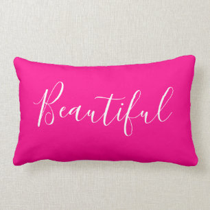 Trendy minimalist bright pink simple modern lumbar cushion