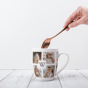 Trendy Minimalist Collage Fathers Photo Daddy Gift Latte Mug