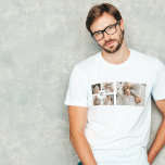Trendy Minimalist Collage Fathers Photo Daddy Gift T-Shirt<br><div class="desc">Looking for a unique and stylish way to honour the father figure in your life? Check out our trendy minimalist collage featuring a collection of beautiful photographs of dads. With its clean lines and elegant design, this collage is the perfect way to showcase the special bond between fathers and their...</div>