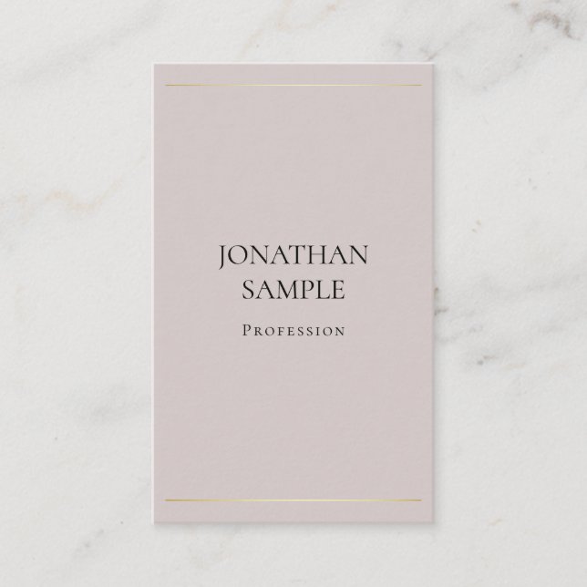 Trendy Minimalist Design Elegant Plain Modern Luxe Business Card (Front)