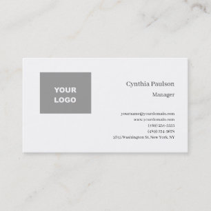 Trendy Minimalist Modern Add Your Logo Business Card