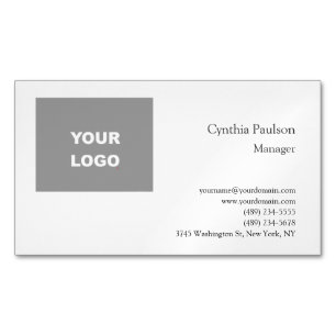 Trendy Minimalist Modern Add Your Logo Magnetic Business Card