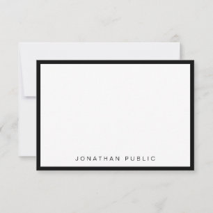 Trendy Minimalist Modern Elegant Black White Card