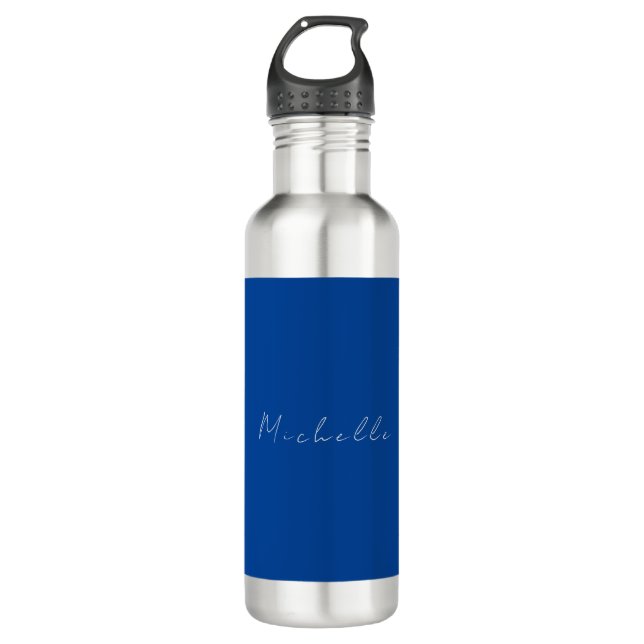 Trendy Minimalist Modern Handwritten Blue 710 Ml Water Bottle (Front)
