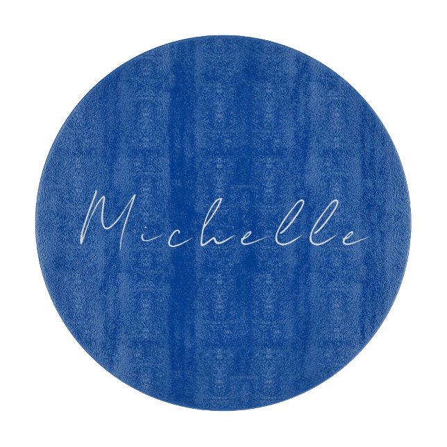 Trendy Minimalist Modern Handwritten Blue Cutting Board (Front)