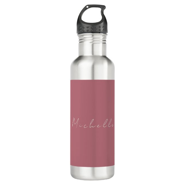 Trendy Minimalist Modern Handwritten Rose Gold 710 Ml Water Bottle (Front)