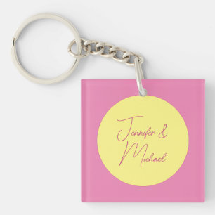 Trendy Minimalist Modern Plain Simple Pastel Color Key Ring