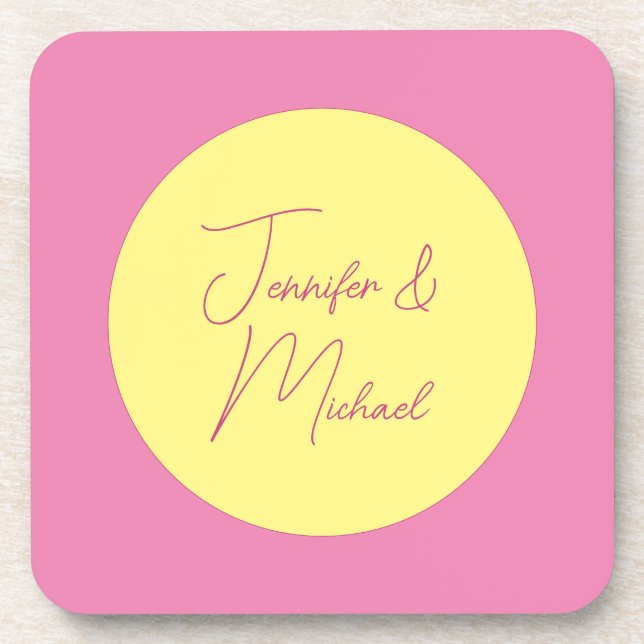 Trendy Minimalist Modern Plain Simple Pastel Colou Coaster (Front)