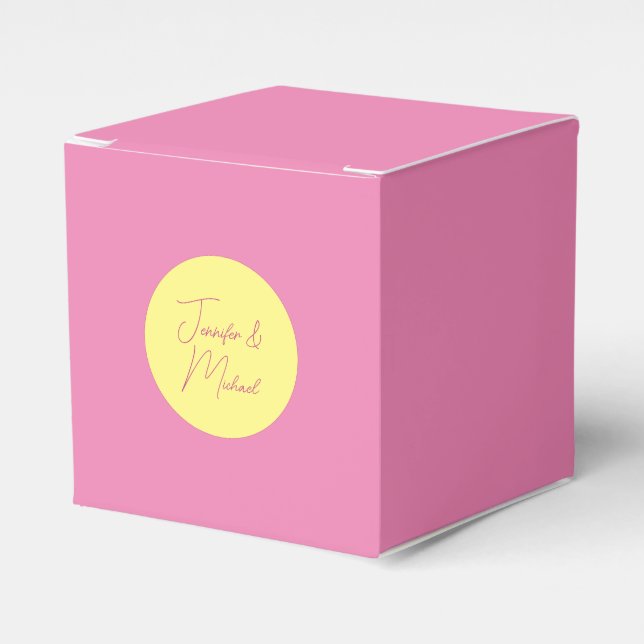Trendy Minimalist Modern Plain Simple Pastel Colou Favour Box (Front Side)