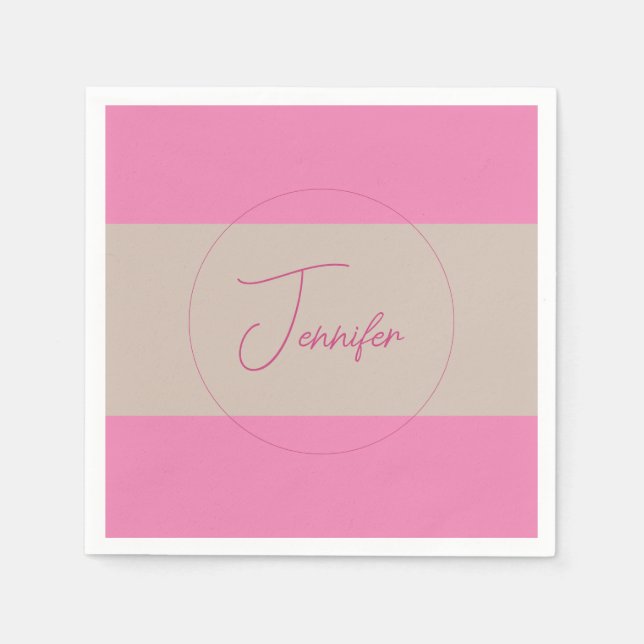Trendy Minimalist Modern Plain Simple Pastel Colou Napkin (Front)