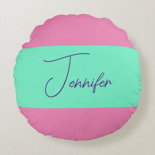 Trendy Minimalist Modern Plain Simple Pastel Colou Round Cushion