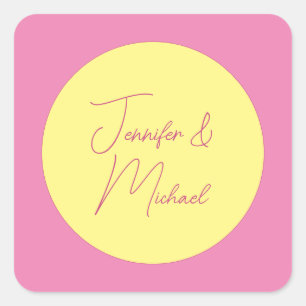 Trendy Minimalist Modern Plain Simple Pastel Colou Square Sticker