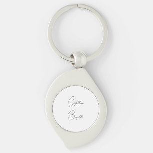 Trendy Minimalist Modern Plain Simple Template Key Ring