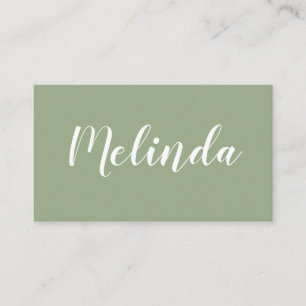 Trendy minimalist modern simple sage business card
