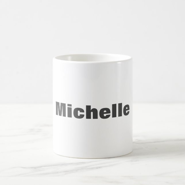 Trendy Minimalist Modern Your Name Bold Text Coffee Mug (Center)