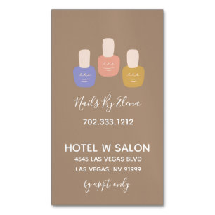 Trendy Minimalist Nail Salon Business Card Magnet