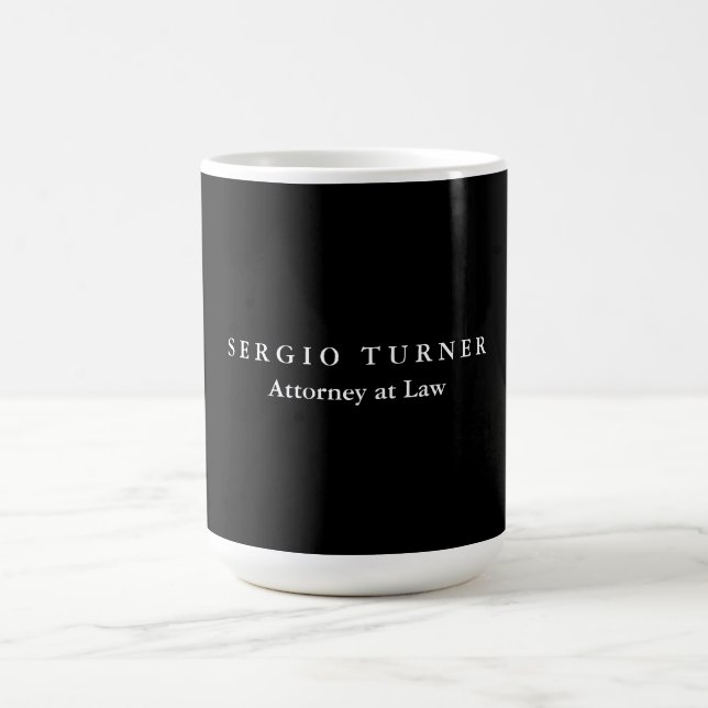 Trendy Minimalist Name Professional Black Coffee Mug (Center)