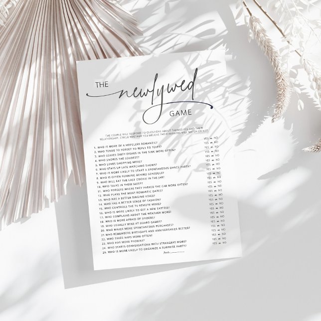 Trendy Minimalist Newlywed Bridal Shower Game  (Creator Uploaded)