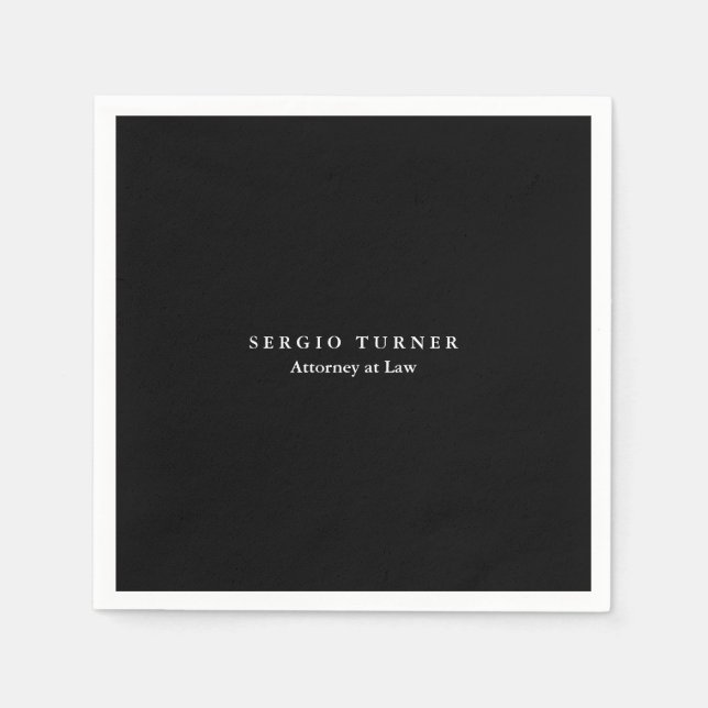 Trendy Minimalist Professional Black Napkin (Front)