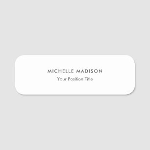 Trendy Minimalist Professional Plain Name Tag