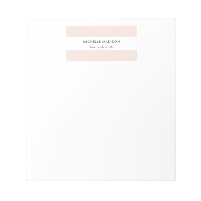 Trendy Minimalist Professional Plain Notepad (Front)