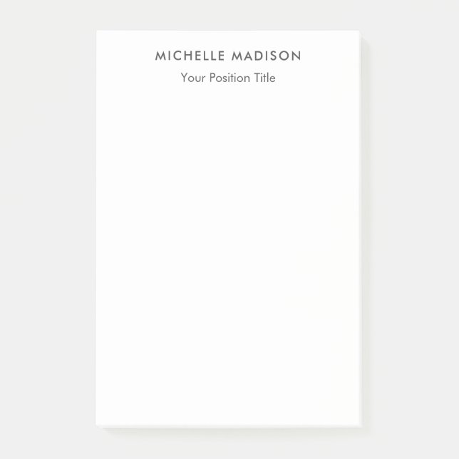 Trendy Minimalist Professional Plain Post-it Notes (Front)