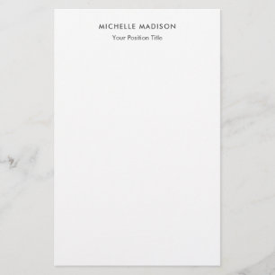 Trendy Minimalist Professional Plain Stationery
