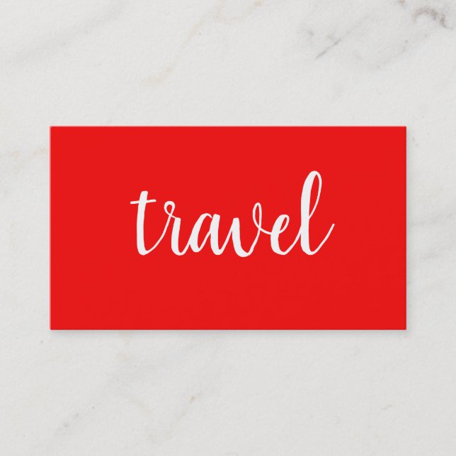 Trendy Minimalist Red Grey Plain Travel Agent Business Card (Front)