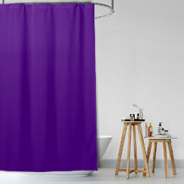 Trendy Minimalist Unicolored Indigo Purple Shower Curtain