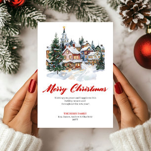 Trendy Minimalist Winter Scene Greeting Card